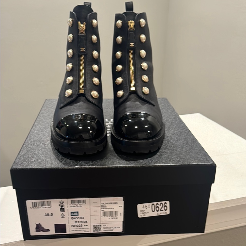 Chanel Women's Boots with Gold Accents